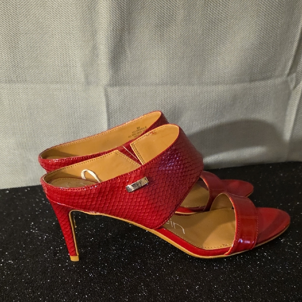 Calvin Klein Women's Vibrant Red Sandals - Picture 2 of 5